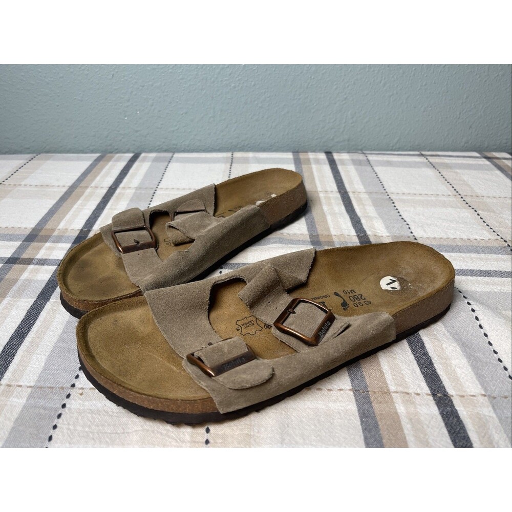 Betula by Birkenstock Suede Leather Sandals Arizona Beige Women’s Size 12 Men 10